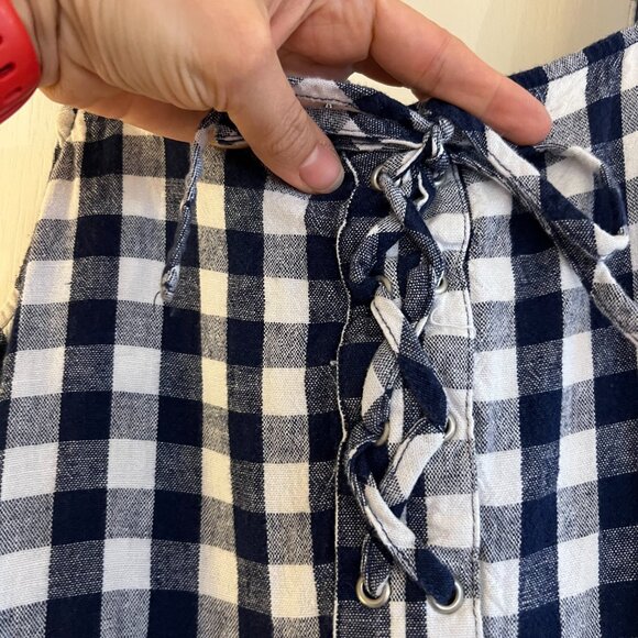 Who What Wear (Target) Gingham Navy blue and White Midi/Maxi dress, Size Large - Picture 4 of 8